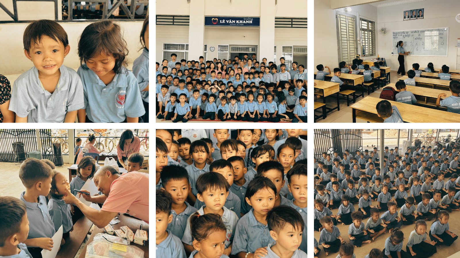 Students of the Le Van Khanh School in their classrooms — the community at the heart of this New Year story